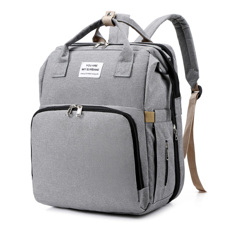 3-in-1 Convertible Diaper Bag Backpack with Crib, Changing Mat and Bottle Pockets | Mummy Bag with Built-in Foldable Bed - Image 16