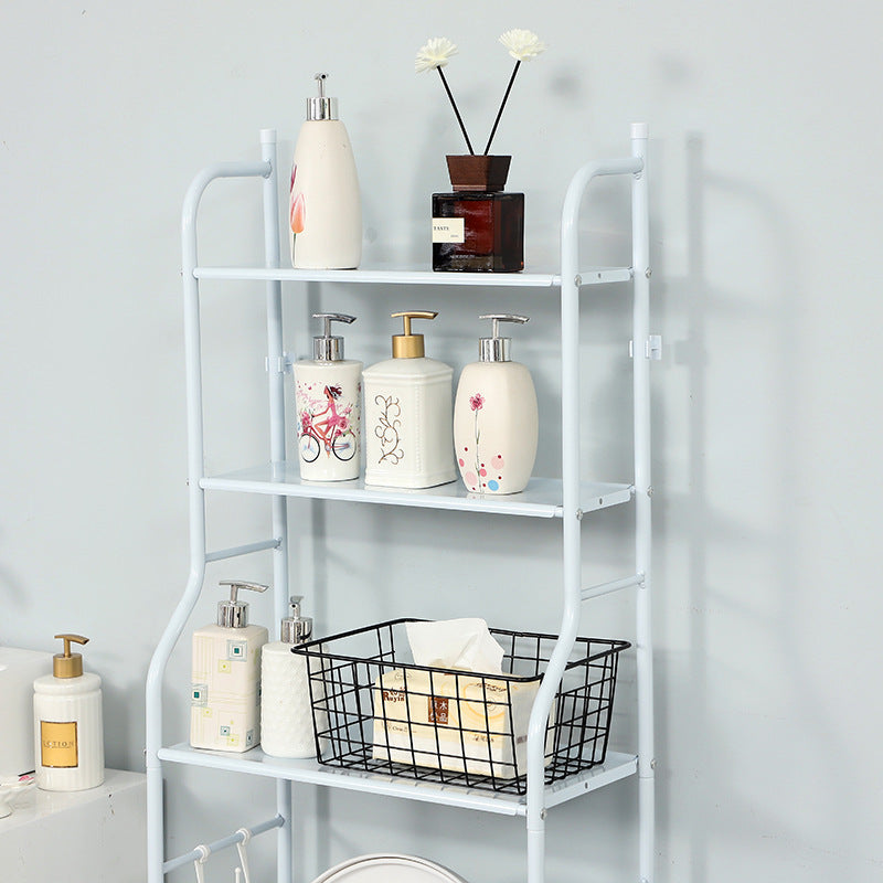 3-Tier Over-the-Toilet Organizer Rack with Side Hooks | Space-Saving Washing Machine Storage Rack - Image 5