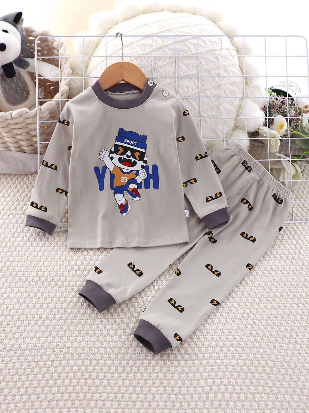 2-Piece Pajamas Set with Long-Sleeve Top and Pants for Boys and Girls | Adorable Soft Cotton Nightwear and Sleepwear Set - Image 30