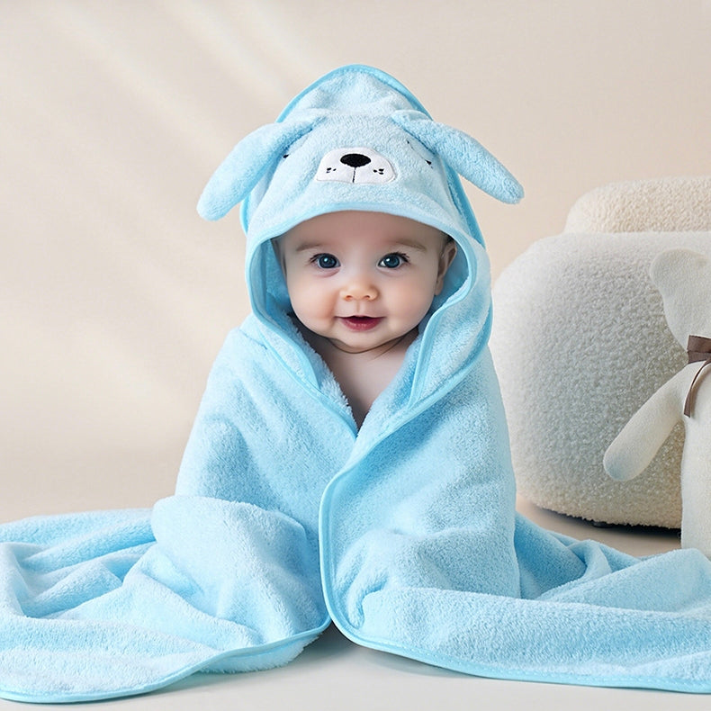 Ultra-Soft and Absorbent Baby Hooded Towel with Cute Animal Design | Baby Wrap Towel with Hood - Image 15