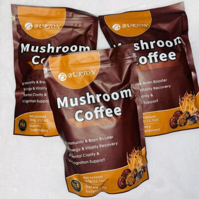 BURION Mushroom Coffee Powder (360g) | Instant Coffee for Brain, Mental Clarity, Cognition, Immunity, Energy, and Vitality