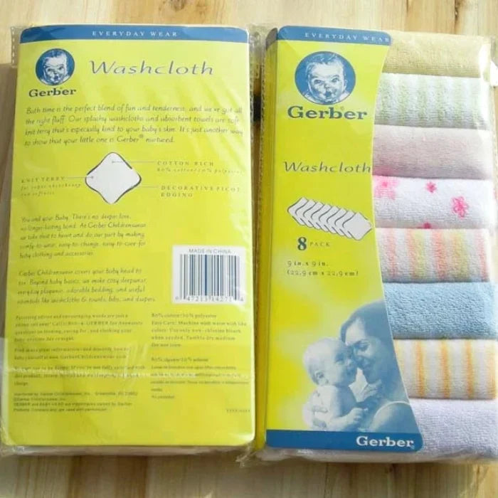 GERBER 8-Piece Baby Washcloth Pack (0-1 year, 8 washcloths per pack) | Ultra-Soft Newborn Baby Face and Mouth Towels - Image 16