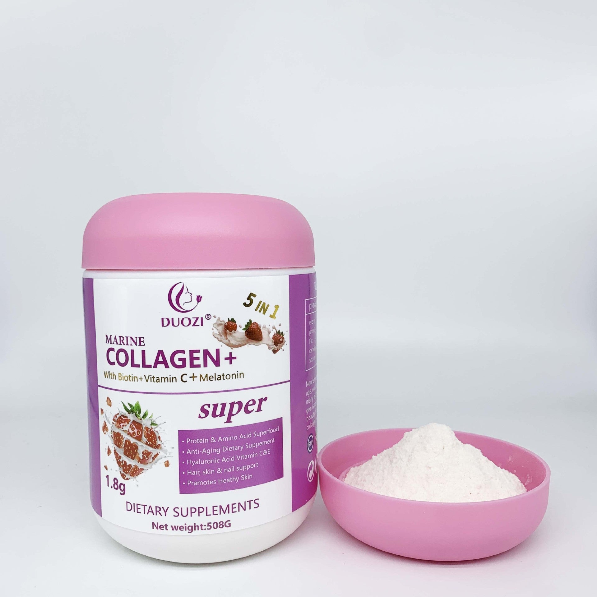 DUOZI Marine Collagen Powder with Biotin, Vitamin C, and Melatonin (508g size) - Image 5