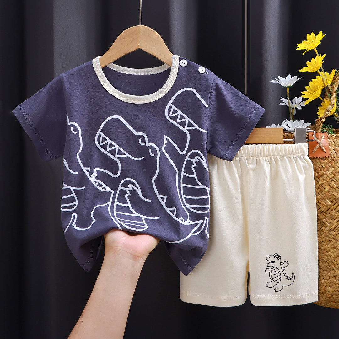 2-Piece Baby Short-Sleeve Outfit Set with T-Shirt and Shorts | Soft Cotton Outdoor Wear for Boys and Girls - Image 19