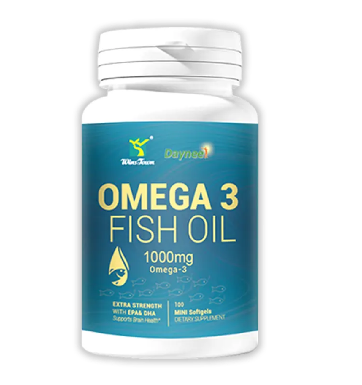 Omega-3 Fish Oil Capsule with EPA and DHA (100 softgels, 1000mg) | Dietary Supplement for Cardiovascular, Brain, Eye, Skin, Mood, and Inflammation