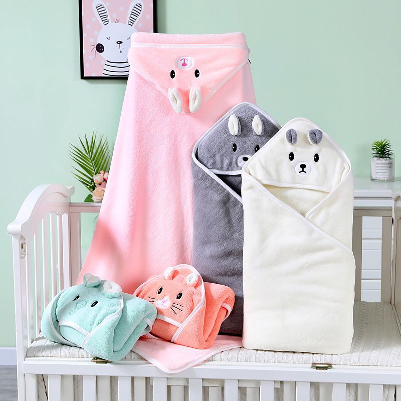 Ultra-Soft and Absorbent Baby Hooded Towel with Cute Animal Design | Baby Wrap Towel with Hood - Image 65