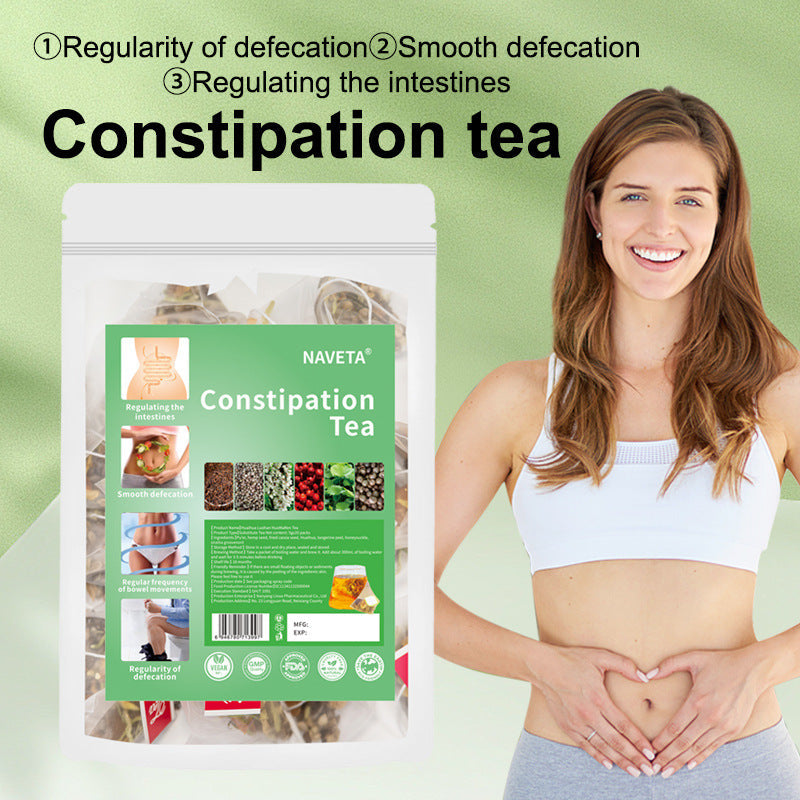 NAVETA Constipation Tea with Pu'er, Hemp Seed, Cassia Seed, and Huaihua (20 packs) | Herbal Tea for Defecation, Bowel Movement, and Digestive Health - Image 2