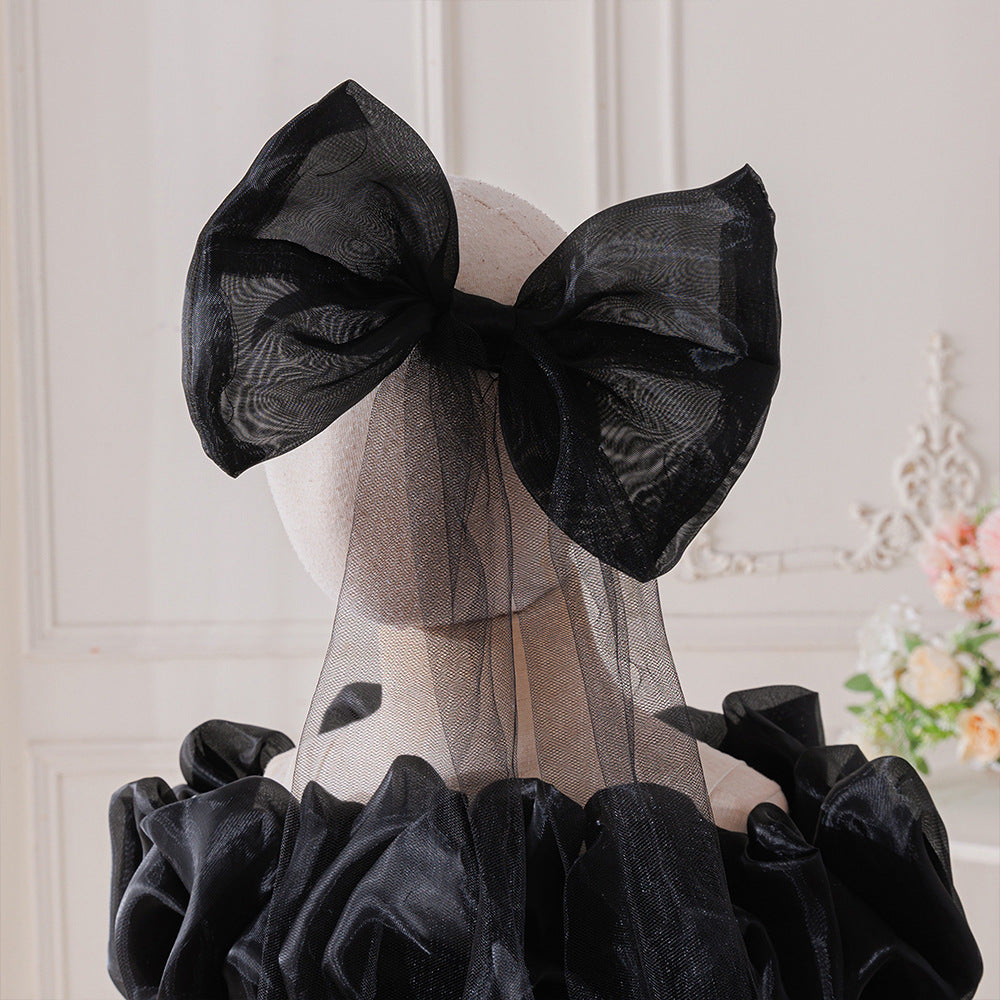 Elegant Baby Princess Dress with Ruffled Sleeves, Bow, and Pearl Waist Trim (6-18 months) | Special Occasion Ball Gown for Baby Girls - Image 25