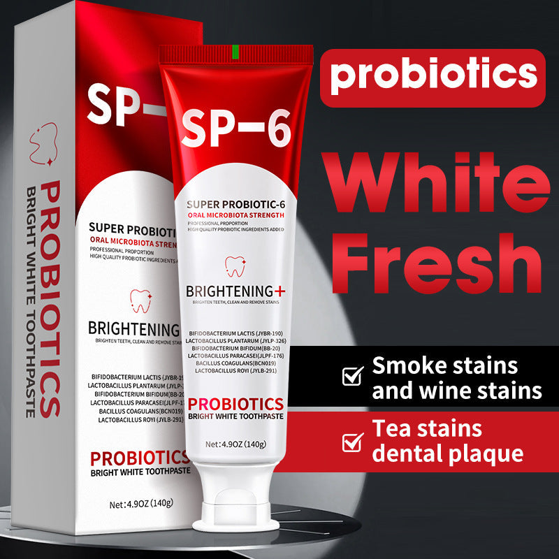 CROENT SP-6 Bright White Toothpaste (140g) | Super Probiotic-6 Toothpaste for Stubborn Stains, Yellow Teeth, Halitosis, Teeth Whitening, and Oral Care