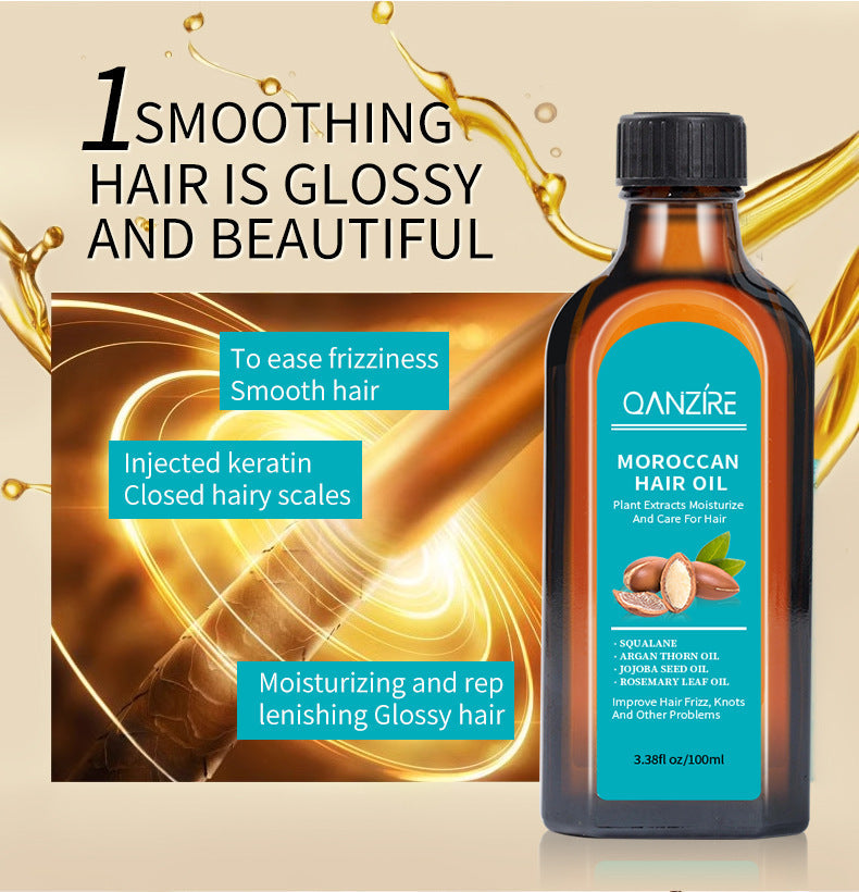 Moroccan Hair Oil with Argan Oil, Jojoba Oil, Rosemary Oil, Olive Oil, and Hydrolyzed Keratin (100ml) - Image 4