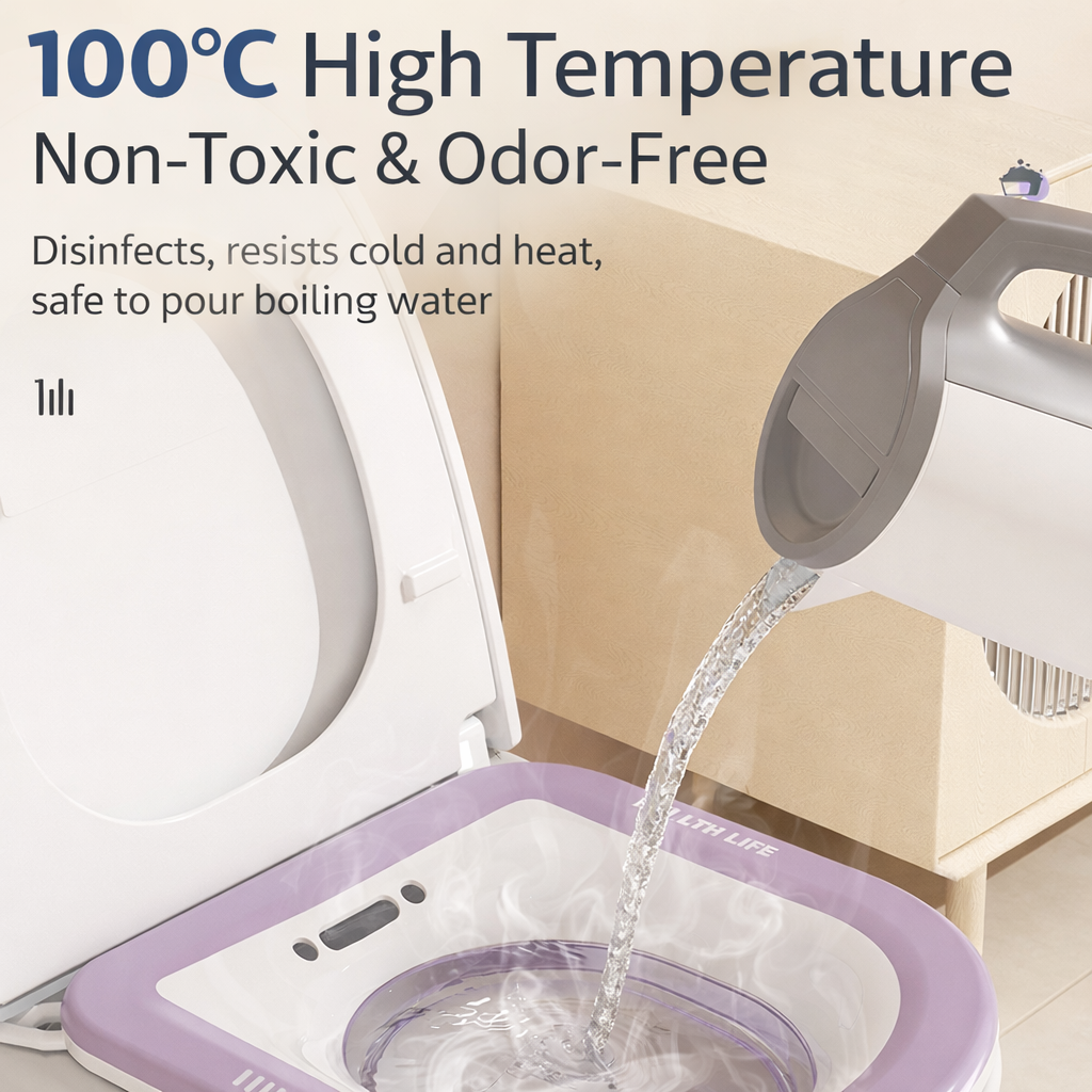 Foldable Toilet Sitz Bath Basin without Spray Tube | Wash Bowl for Postpartum Recovery, Hemorrhoid Relief, and Intimate - Image 2