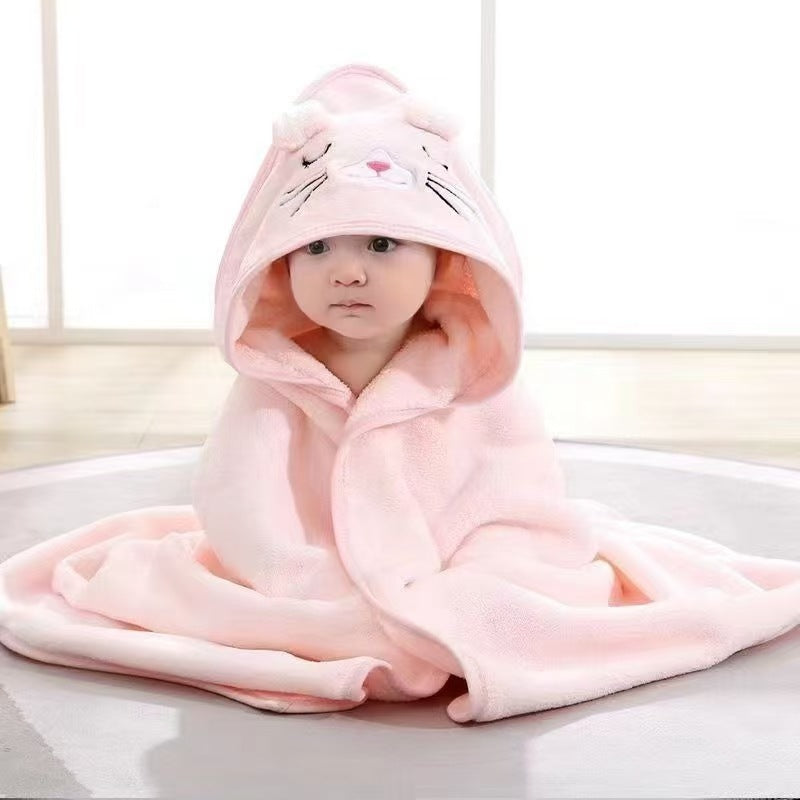 Ultra-Soft and Absorbent Baby Hooded Towel with Cute Animal Design | Baby Wrap Towel with Hood - Image 23