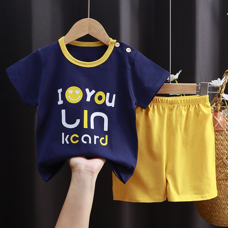 2-Piece Baby Short-Sleeve Outfit Set with T-Shirt and Shorts | Soft Cotton Outdoor Wear for Boys and Girls - Image 30