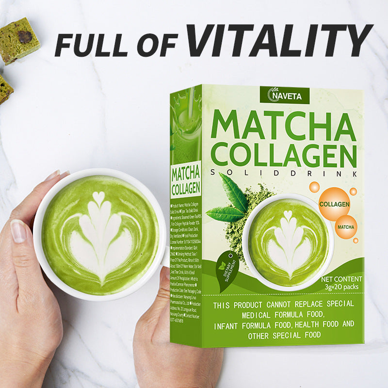Matcha Collagen Solid Drink (20 sachets) | Beauty and Energy Green Tea Drink - Image 4