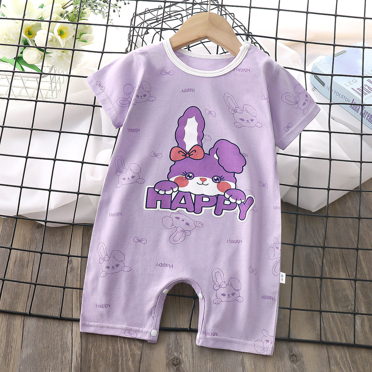 Adorable Short-Sleeved Baby Romper for Boys and Girls - Image 5