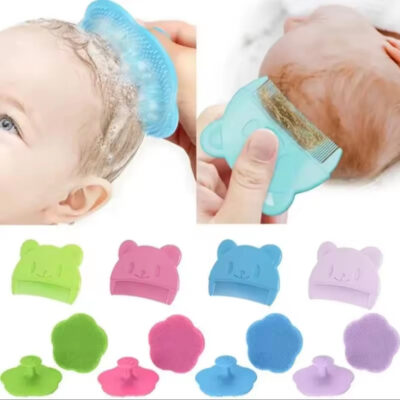 2-Piece Baby Hair Care Kit with Soft Comb and Shampoo Brush | Premium Baby Scalp Care Set