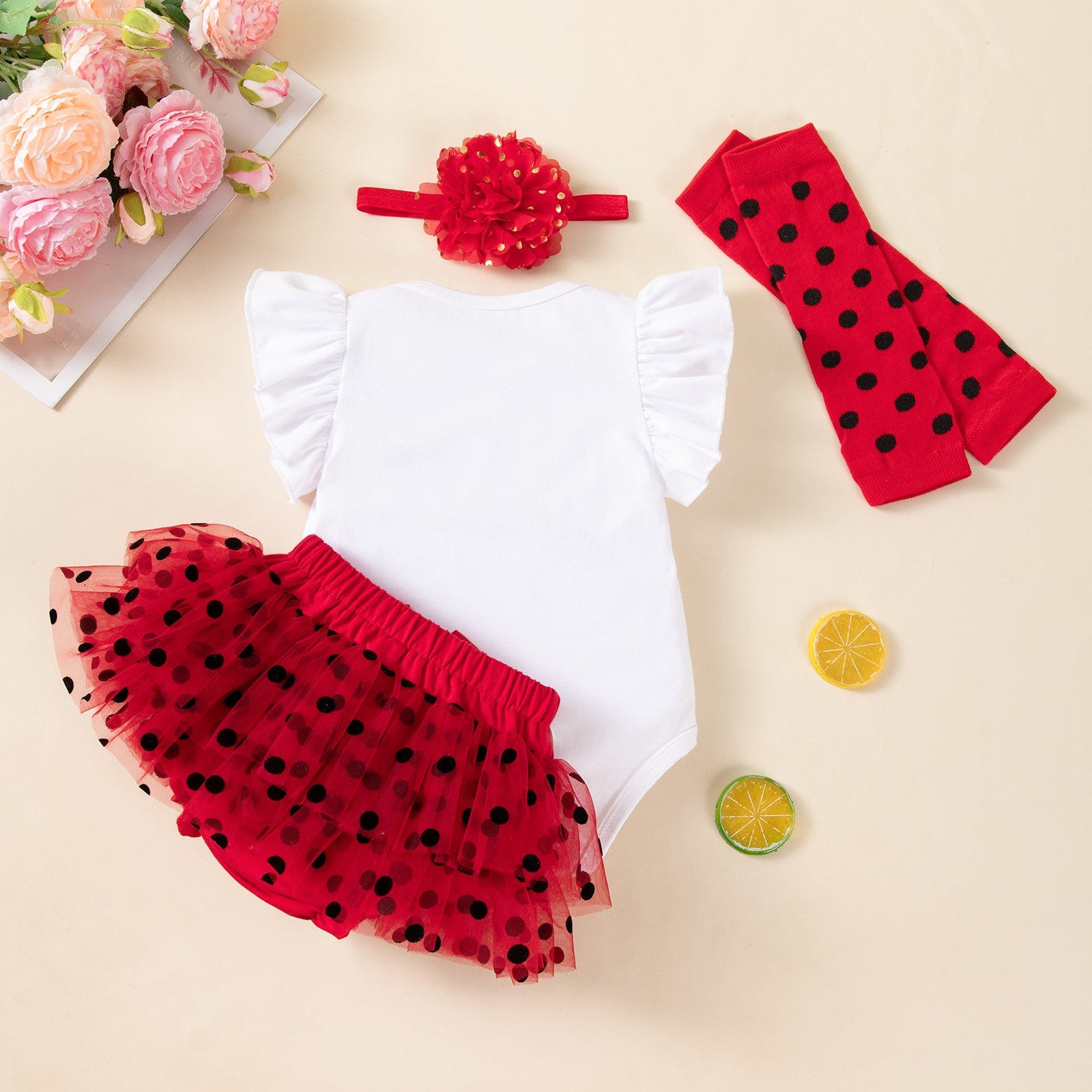Adorable Baby Girl Valentine Outfit Set (0-12 months) - Image 3