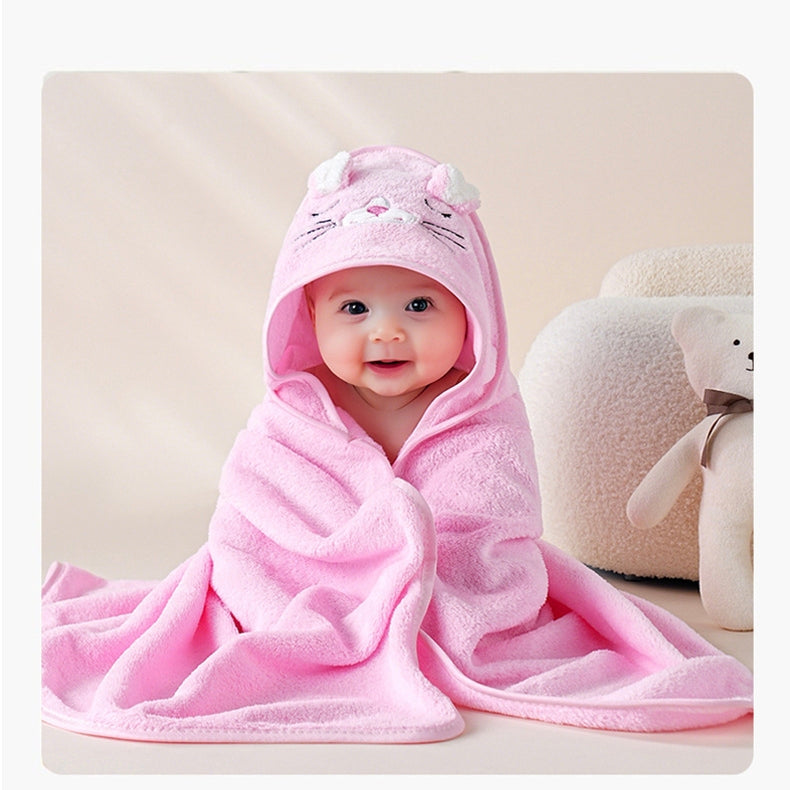 Ultra-Soft and Absorbent Baby Hooded Towel with Cute Animal Design | Baby Wrap Towel with Hood - Image 8