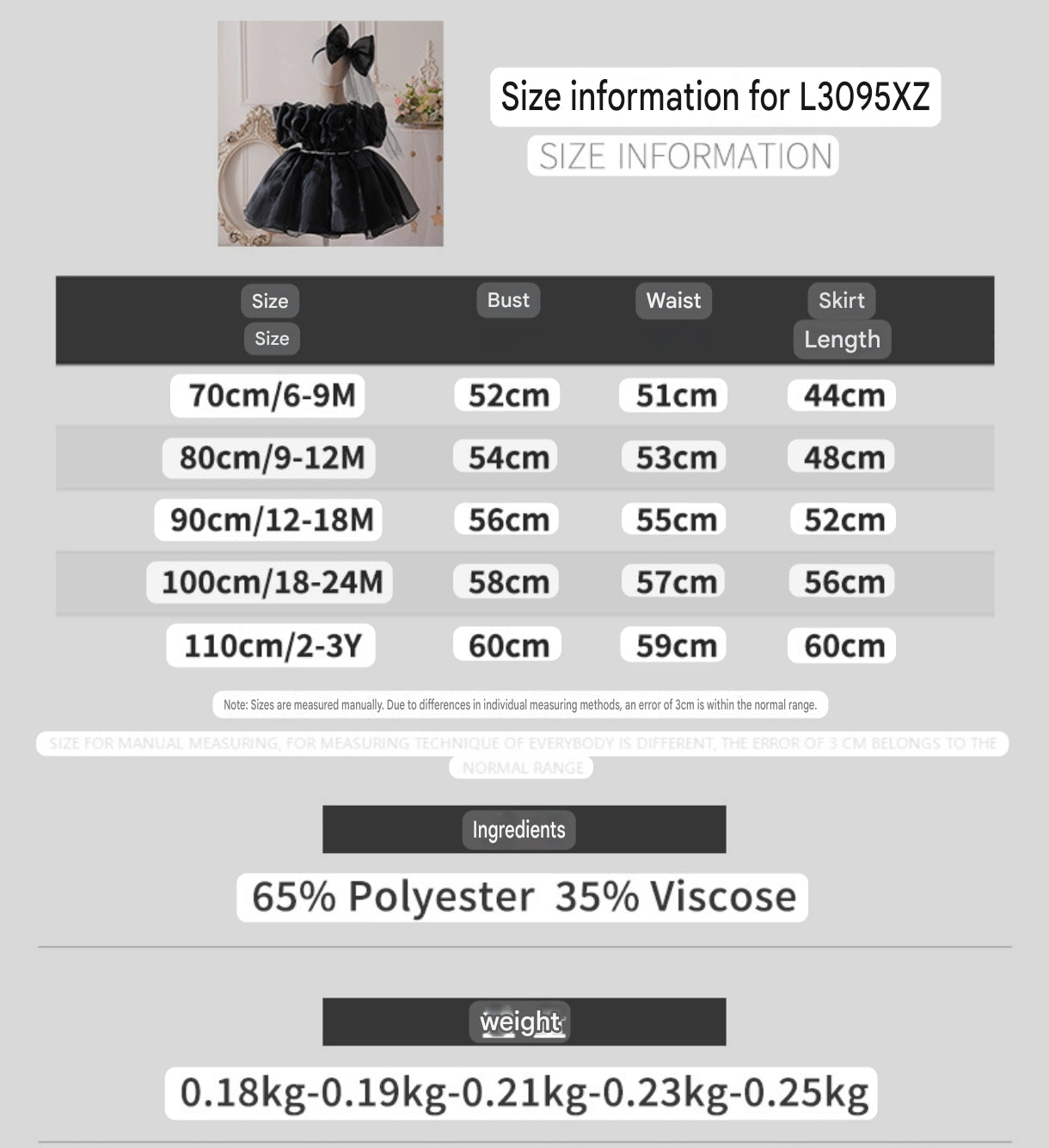 Elegant Baby Princess Dress with Ruffled Sleeves, Bow, and Pearl Waist Trim (6-18 months) | Special Occasion Ball Gown for Baby Girls - Image 76