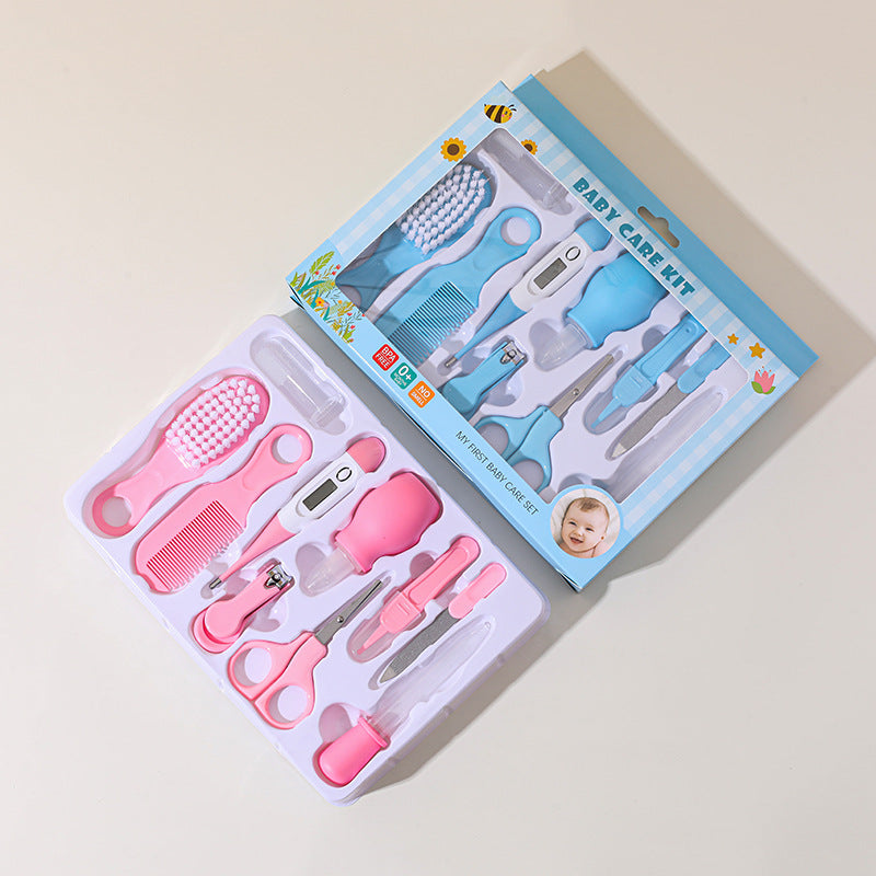 10-Piece Baby Care and Grooming Kit with Hair Brush, Comb, Nasal Aspirator, Digital Thermometer, Nail Scissors, Nail Clipper, Medicine Dropper, Nail File, Nose Tweezer, and Nail Clipper Cover - Image 20