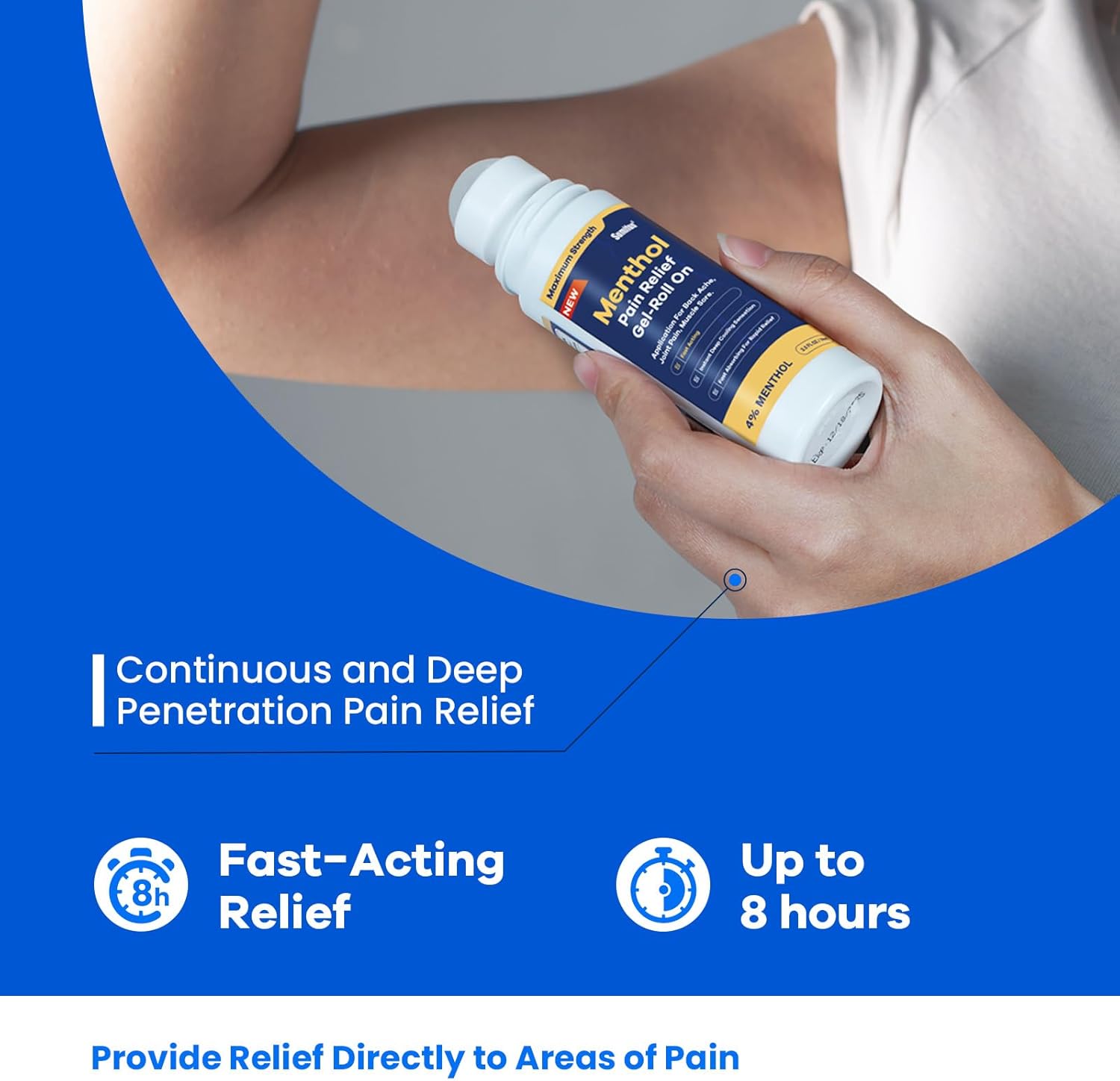 Menthol Pain Relief Gel-Roll On (4% Menthol, 74ml) | Topical Gel for Nerve, Muscle, Neck, Shoulder, Knee, and Back Pain Relief - Image 11