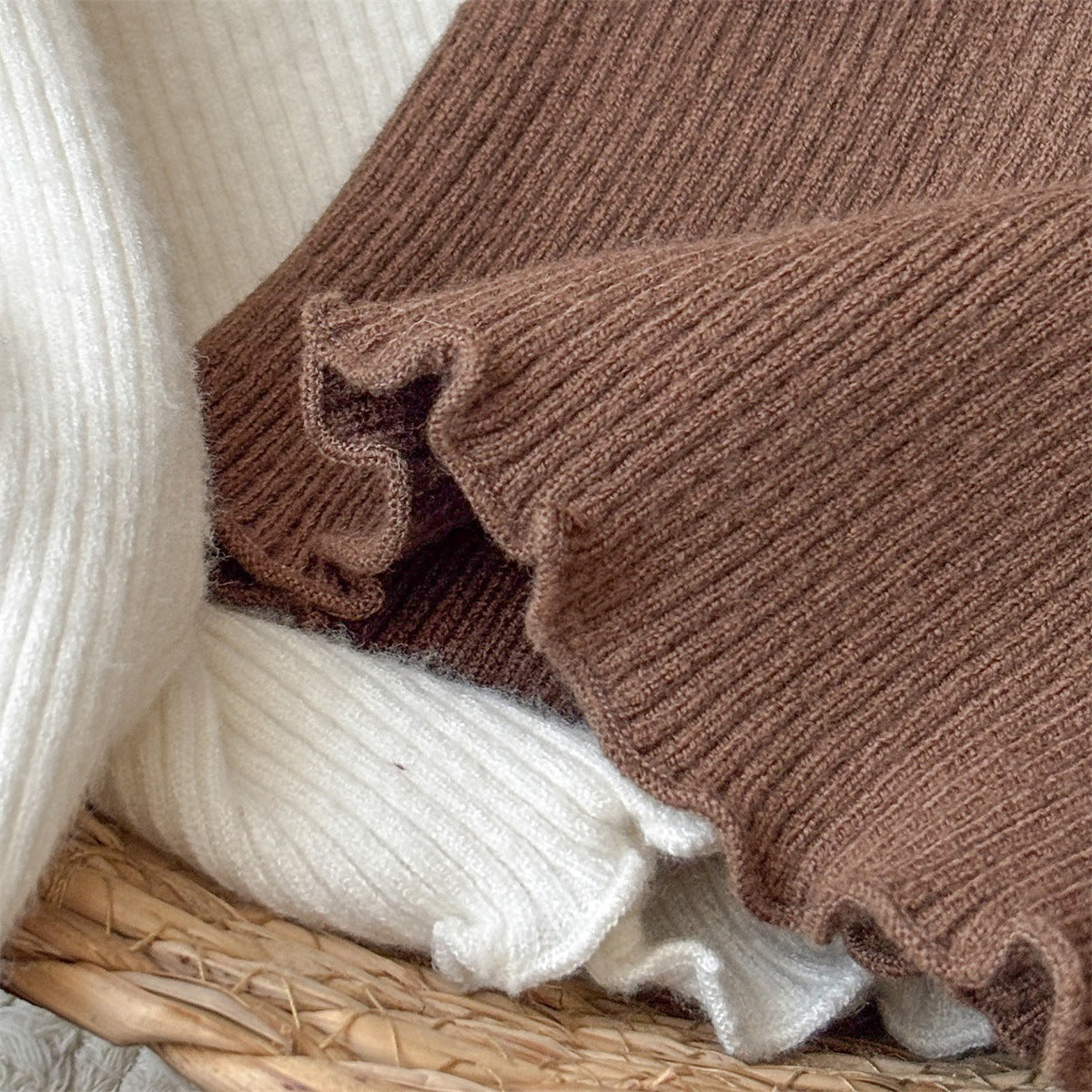 Baby Long-Sleeve Ribbed Knit Top | Baby Knitted Inner Sweater - Image 9