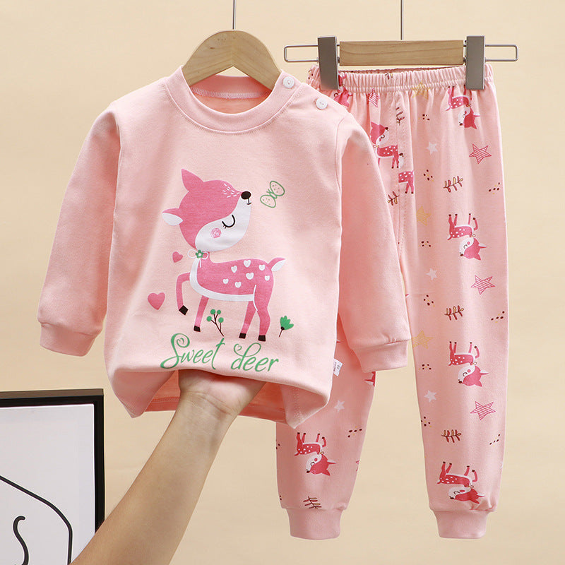 2-Piece Pajamas Set with Long-Sleeve Top and Pants for Boys and Girls | Adorable Soft Cotton Nightwear and Sleepwear Set - Image 3