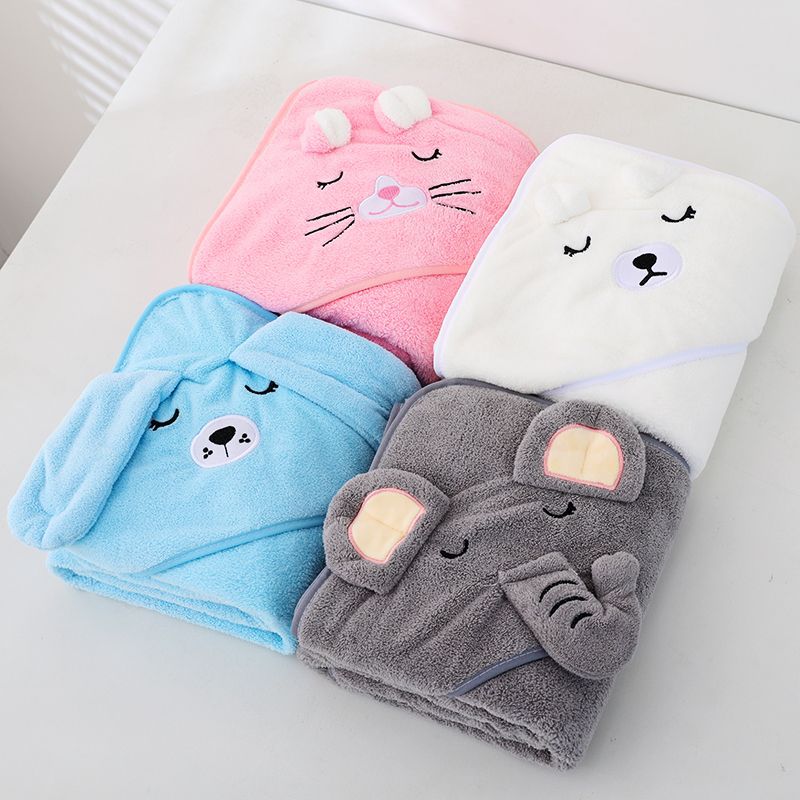 Ultra-Soft and Absorbent Baby Hooded Towel with Cute Animal Design | Baby Wrap Towel with Hood - Image 39