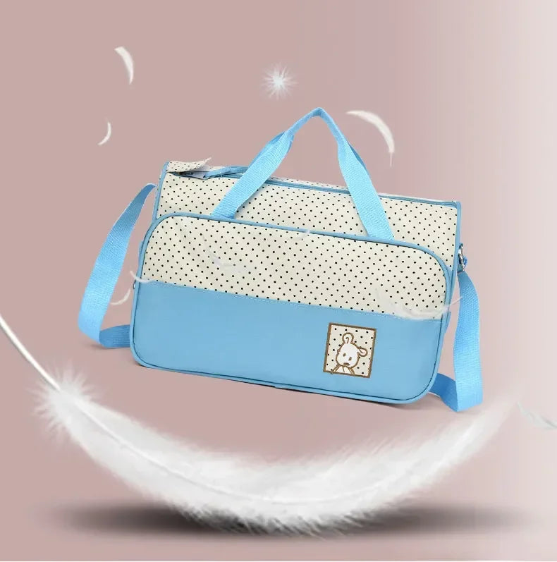 5-in-1 Diaper Bag Set with Large Bag, Small Bag, Bottle Bag, Food Bag, and Diaper Changing Pad - Image 15