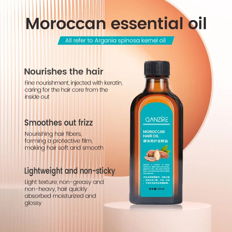 Moroccan Hair Oil with Argan Oil, Jojoba Oil, Rosemary Oil, Olive Oil, and Hydrolyzed Keratin (100ml) - Image 2