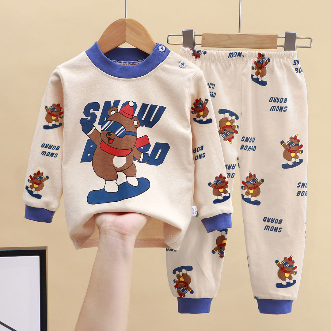 2-Piece Pajamas Set with Long-Sleeve Top and Pants for Boys and Girls | Adorable Soft Cotton Nightwear and Sleepwear Set - Image 34