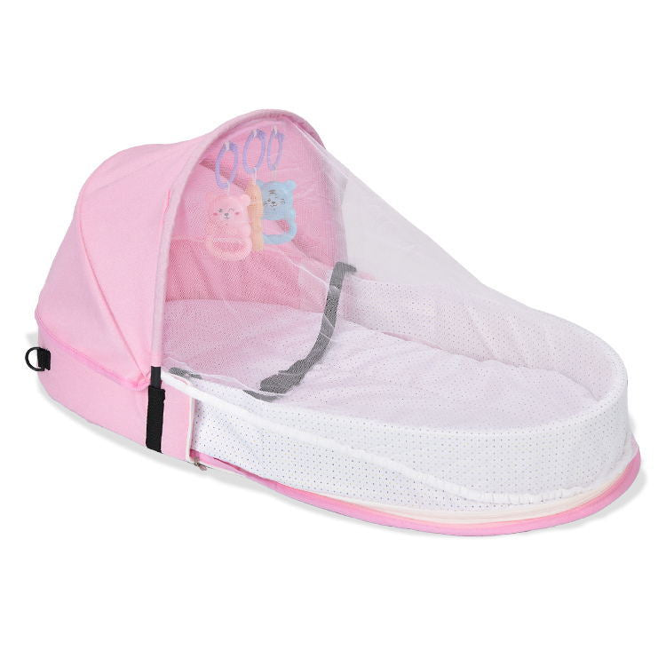 2-in-1 Portable Baby Bed with Mosquito Net and Diaper Bag (0-10 months) | Foldable Newborn Travel Bassinet - Image 21