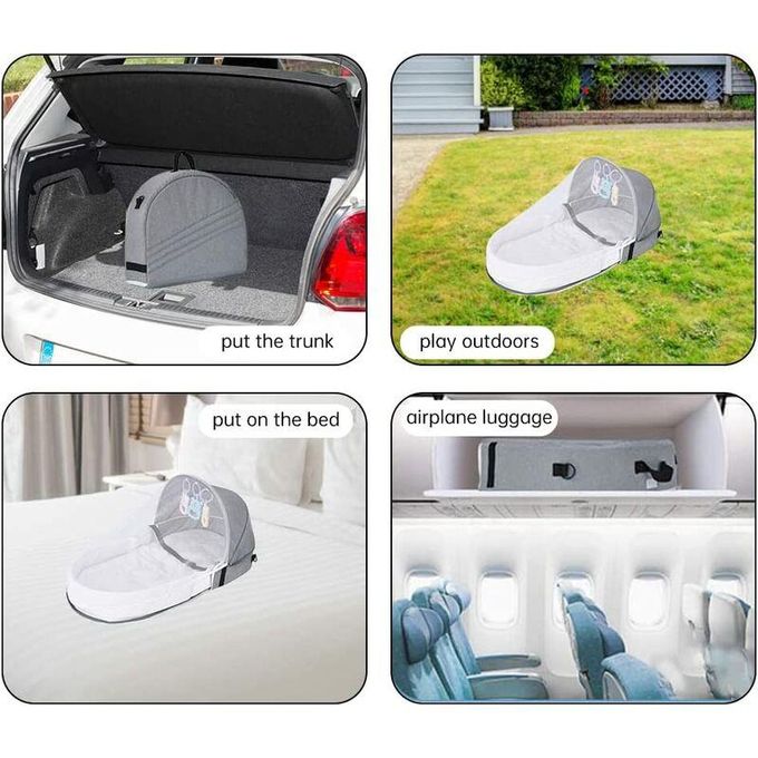 2-in-1 Portable Baby Bed with Mosquito Net and Diaper Bag (0-10 months) | Foldable Newborn Travel Bassinet - Image 15