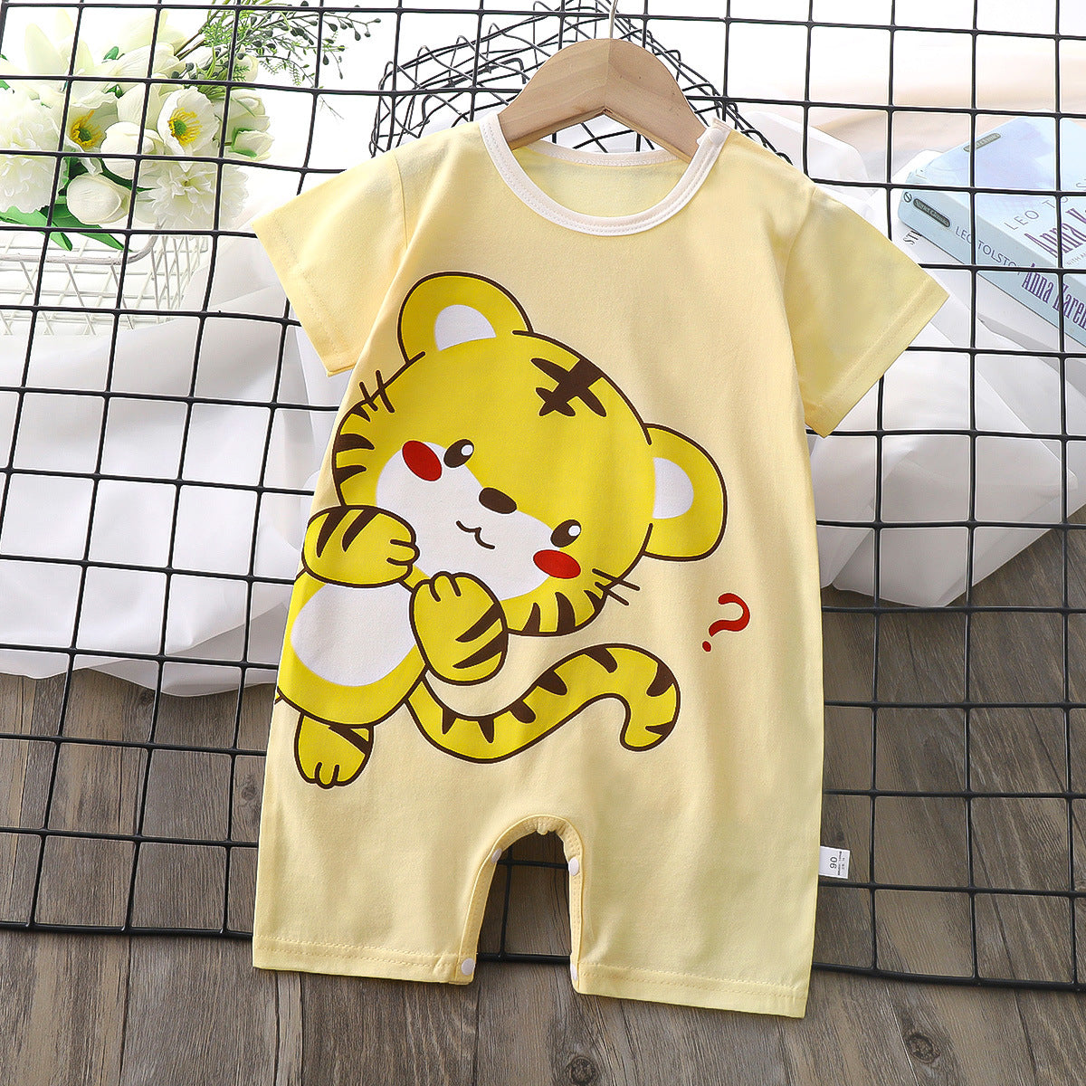 Adorable Short-Sleeved Baby Romper for Boys and Girls - Image 3