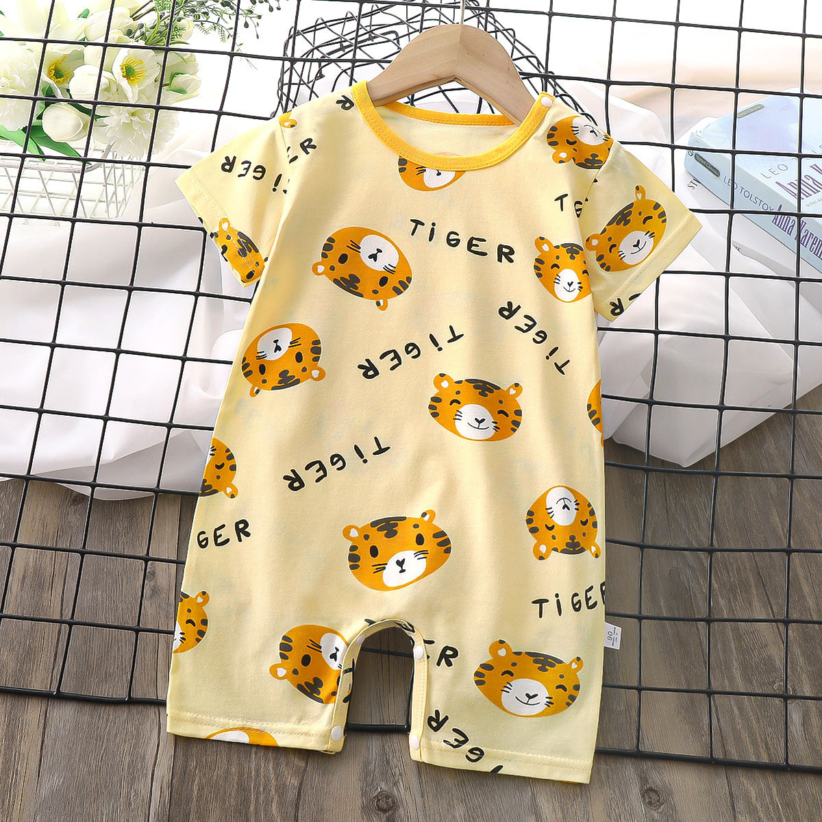 Adorable Short-Sleeved Baby Romper for Boys and Girls - Image 7