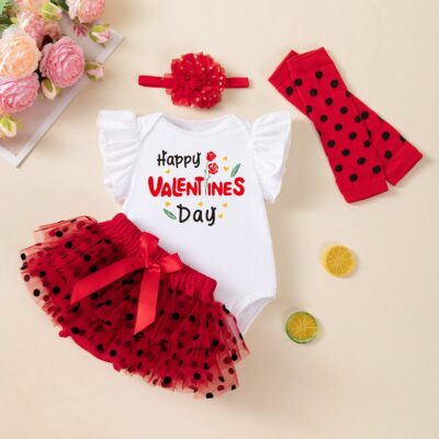 Adorable Baby Girl Valentine Outfit Set (0-12 months)