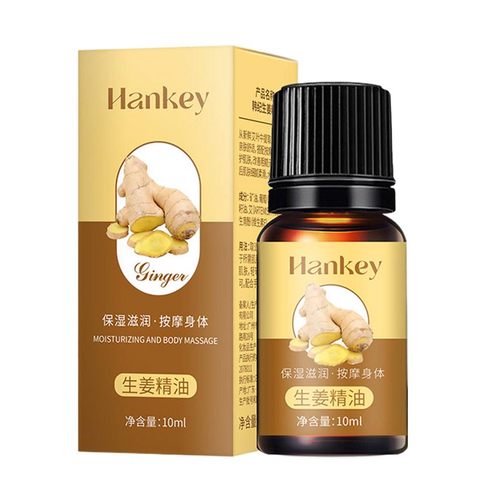 HANKEY Ginger Essential Oil for Massage and Aromatherapy (10ml) | Relaxing, Moisturizing and Elasticity Essential Oil