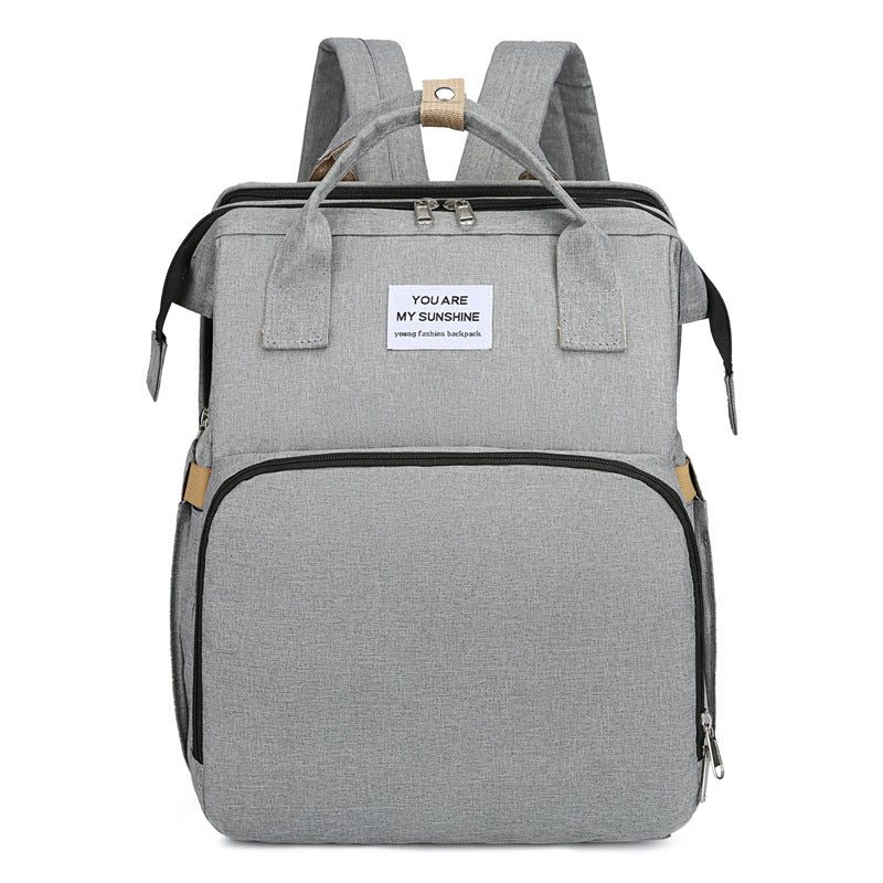 3-in-1 Convertible Diaper Bag Backpack with Crib, Changing Mat and Bottle Pockets | Mummy Bag with Built-in Foldable Bed - Image 15