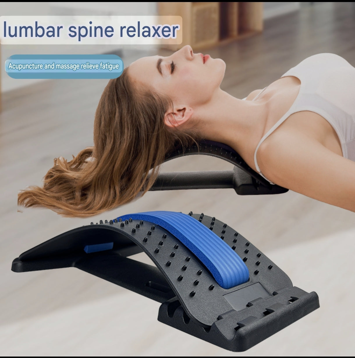 Adjustable Lumbar Stretcher for Back Pain Relief | 3-Level Back Stretcher, Lumbar Traction, and Lower Back Massage Board - Image 3