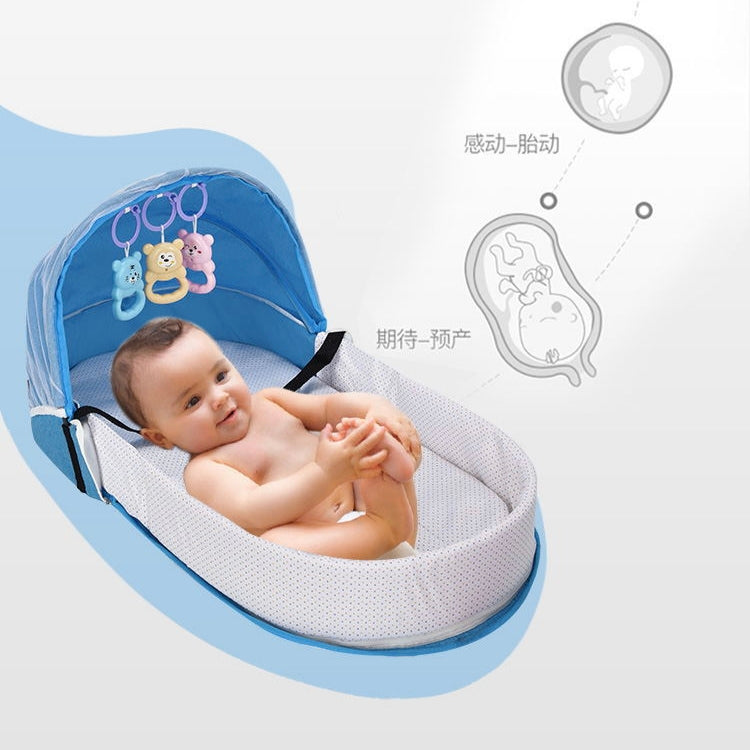 2-in-1 Portable Baby Bed with Mosquito Net and Diaper Bag (0-10 months) | Foldable Newborn Travel Bassinet - Image 2