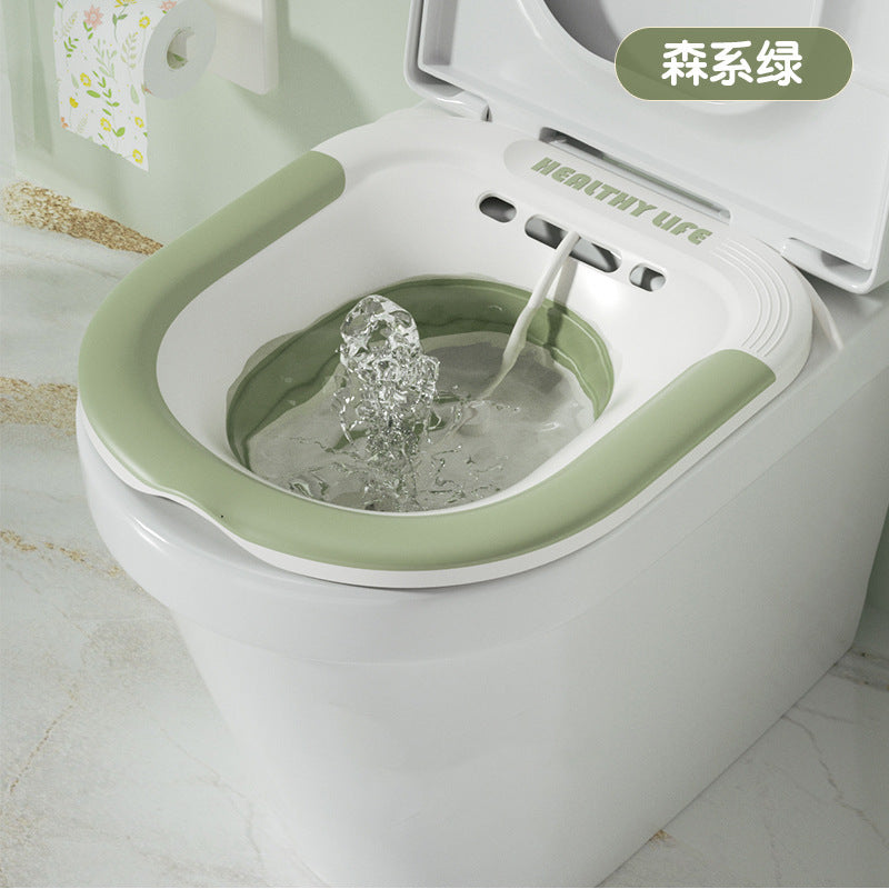 Foldable Toilet Sitz Bath Basin without Spray Tube | Wash Bowl for Postpartum Recovery, Hemorrhoid Relief, and Intimate - Image 6