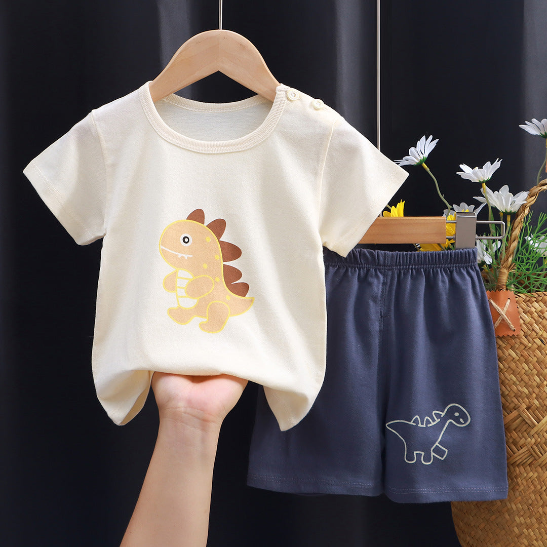 2-Piece Baby Short-Sleeve Outfit Set with T-Shirt and Shorts | Soft Cotton Outdoor Wear for Boys and Girls - Image 13