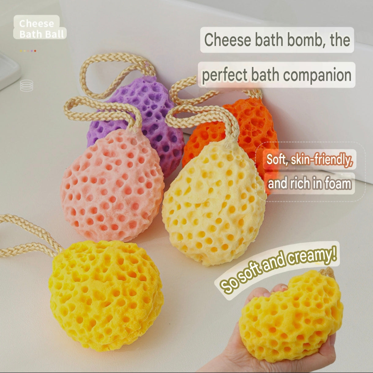 Cute Honeycomb Baby Bath Sponge | Japanese Style Bath Sponge for Babies, Kids and Adults - Image 5