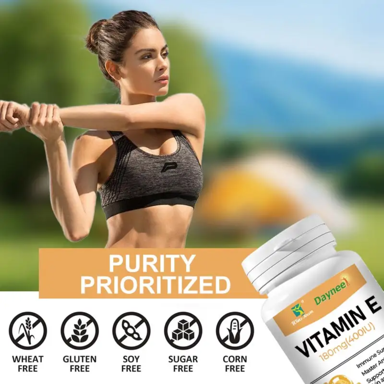 Vitamin E Capsule (100 softgels, 180mg) | Dietary Supplement for Skin, Immunity, Eye, Heart, and Antioxidant Protection - Image 5