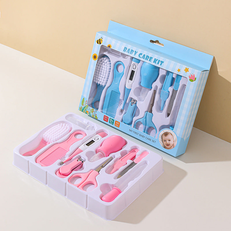10-Piece Baby Care and Grooming Kit with Hair Brush, Comb, Nasal Aspirator, Digital Thermometer, Nail Scissors, Nail Clipper, Medicine Dropper, Nail File, Nose Tweezer, and Nail Clipper Cover - Image 18