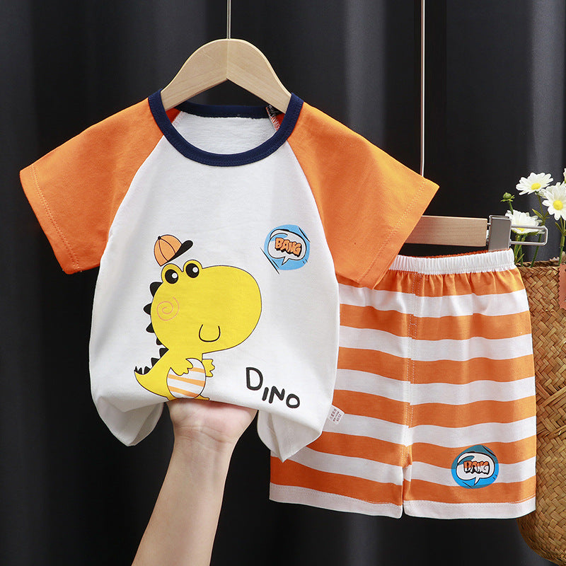 2-Piece Baby Short-Sleeve Outfit Set with T-Shirt and Shorts | Soft Cotton Outdoor Wear for Boys and Girls - Image 23
