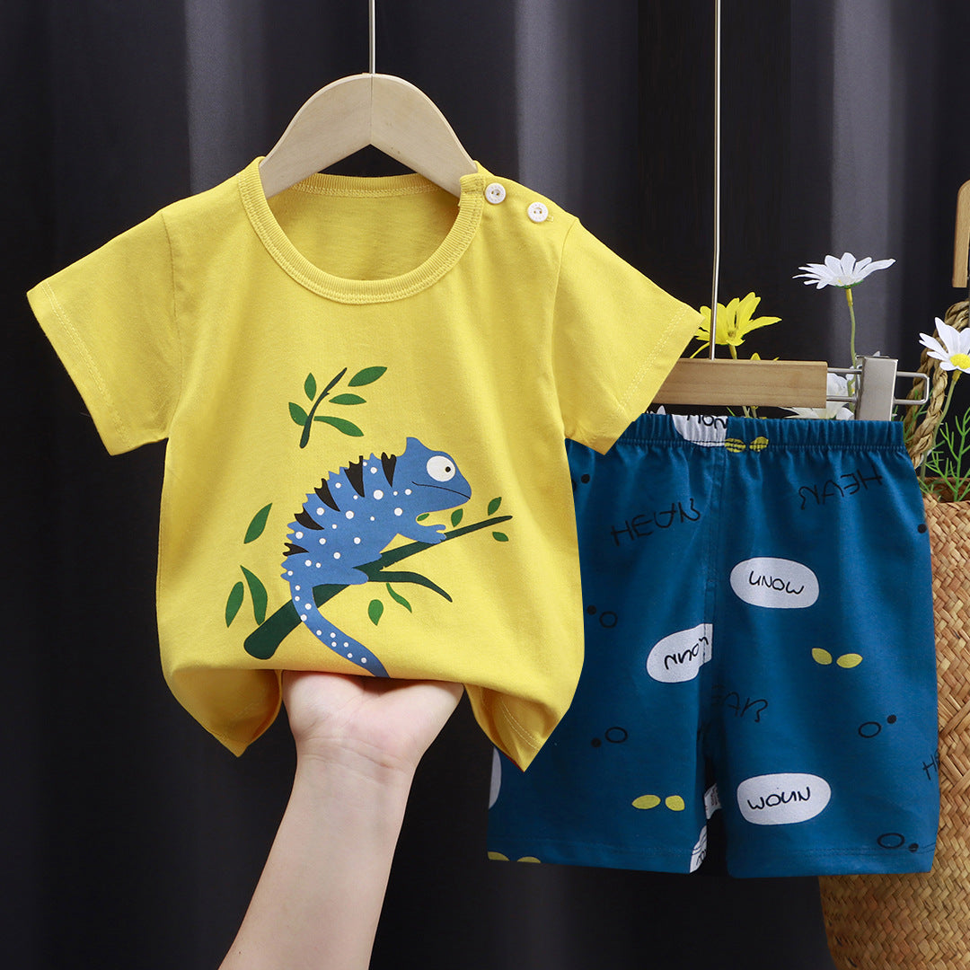 2-Piece Baby Short-Sleeve Outfit Set with T-Shirt and Shorts | Soft Cotton Outdoor Wear for Boys and Girls - Image 18
