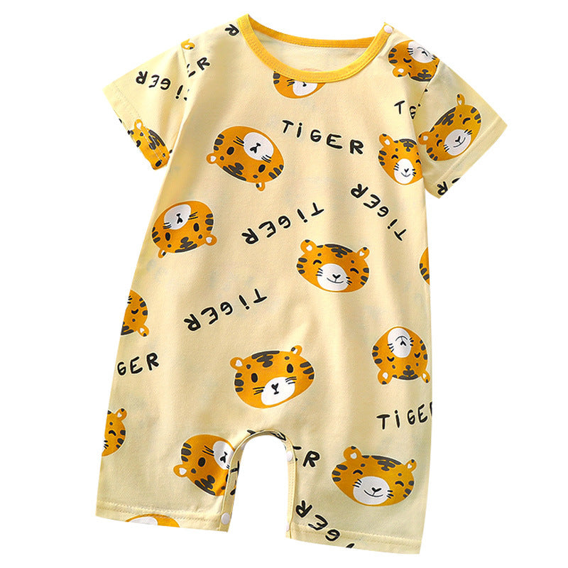 Adorable Short-Sleeved Baby Romper for Boys and Girls - Image 4