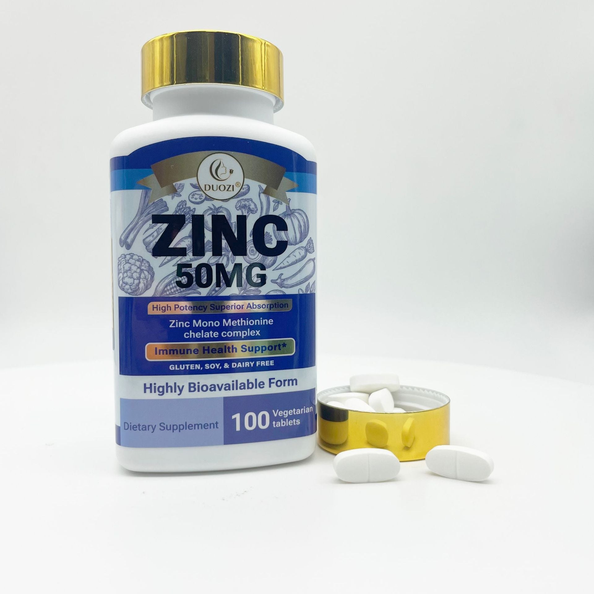 Zinc Tablets (100 tablets, 50mg) | Dietary Supplement for Immune Health, Cell Function, and Wellness Support - Image 2