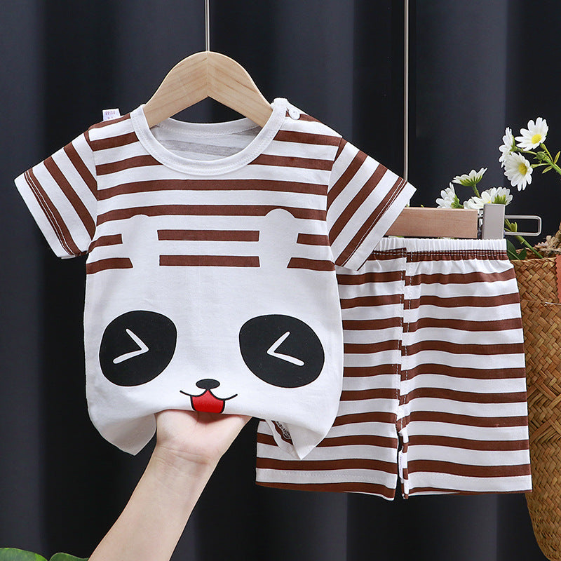 2-Piece Baby Short-Sleeve Outfit Set with T-Shirt and Shorts | Soft Cotton Outdoor Wear for Boys and Girls - Image 22